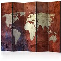 ARTGEIST 5teiliges Paravent Iron continents I cm 225x172 - 