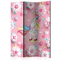 ARTGEIST 3teiliges Paravent Unicorn on Flower cm 135x172 - 