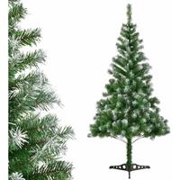 Juskys Weihnachtsbaum künstlich mit Ständer – Tannenbaum aus Kunststoff – Deko Christbaum für Innen – Kunstbaum weiß / grün mit Schnee – 120 cm