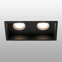 FARO BARCELONA Inbouwlamp Hyde, 2-lamps IP44 in zwart