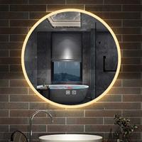 Aica LED Spiegel Rund 60cm 2 Lichtfarbe Kalt/Warmweiß dimmbar Touch Beschlagfrei Badezimmerspiegel 2700K-6500K