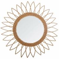 ATMOSPHERA Runder Rahmen Spiegel aus natürlichem Rattan Sonnenform von - 