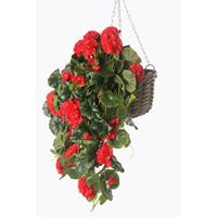 Rode Geranium Kunstplant Hangplant 70 Cm - Kunstplanten/nepplanten - Hangplanten