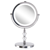 Beliani Make-up spiegel met LED-verlichting zilver ø 20 cm LAON