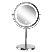 Beliani Make-up spiegel met LED-verlichting zilver ø 20 cm VERDUN