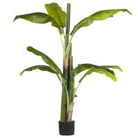Beliani - Kunstpflanze Grün und Schwarz Kunststoff 154 cm Bananenbaum Dekoration Wohnzimmer Indoor - Grün