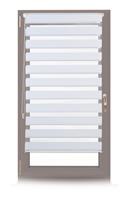 RELAXDAYS Doppelrollo Klemmfix ohne bohren, Seitenzugrollo mit Streifen, Duo-Rollo für Fenster, Stoff 56x156 cm, weiß