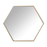Xenos Spiegel hexagon - zwart - 73x63 cm
