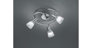 iperbriko Visto Pinwheel Deckenleuchte 3xE14 Led Nickel und Alabasterglas Ø30 cm Trio Lighting