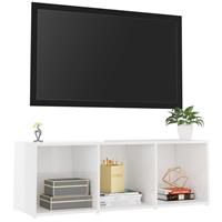 vidaXL Tv-meubel 107x35x37 cm spaanplaat hoogglans wit