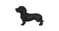 Clayre & Eef Decoratie Beeld Hond 32*14*23 cm Zwart Kunststof Decoratief Figuur Decoratieve Accessoires