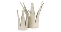 Clayre & Eef Decoratie Beeld Kroon (2) 36*32*37 cm Creme Metaal Decoratief Figuur Decoratieve Accessoires