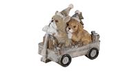 Clayre & Eef Decoratie honden in kar 10*6*9 cm 6PR4637