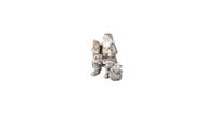 False Clayre & Eef Kerstdecoratie Beeld Kerstman 15*10*16 cm Grijs Kunststof Decoratief Figuur Decoratieve Accessoires