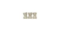 Clayre & Eef Decoratie Beeld Olifant 6*5*9 cm (set v 3) Grijs Polyresin Decoratief Figuur Decoratieve Accessoires