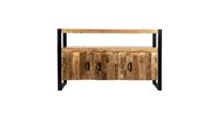 Clayre & Eef Tv meubel 136*40*80 cm Bruin Hout / ijzer Rechthoek Tv kast Boekenkast