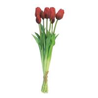 Nova Nature Bosje Tulpen Sally Classic rood kunstbloem 