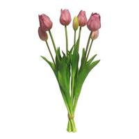 Nova Nature Bosje Tulpen Sally Classic mauve kunstbloem 