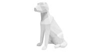 ptliving Sitzender Hund aus mattschwarzem Kunstharz Origami