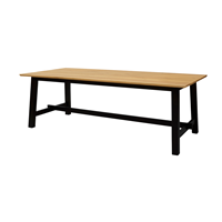 Lisomme Daya houten eettafel - Zwart onderstel - L220 x B95 x H75 cm