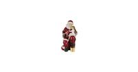 Clayre & Eef Kerstdecoratie Beeld Kerstman 9*9*18 cm Rood Polyresin Decoratief Figuur Decoratieve Accessoires