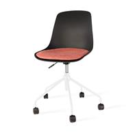 Nolon Nout bureaustoel wit - Zwarte zitting en terracotta rood zitkussen
