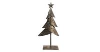 Clayre & Eef Kerstdecoratie Kerstboom 25*12*55 cm Koperkleurig Ijzer Decoratief Figuur Decoratieve Accessoires