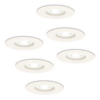 Set van 6 dimbare LED inbouwspots Bari wit GU10 5 Watt 6400K IP65 spatwaterdicht