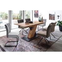 MCA furniture Eettafel Cuba Eettafel massief hout uittrekbaar, tafelblad met synchroon uittreksysteem