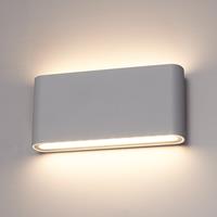 Hofronic Dimbare LED Wandlamp Dallas M grijs 12 Watt 3000K Up & Down light IP54 spatwaterbestendig 3 jaar garantie