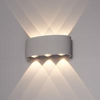 Hoftronic Dimbare LED Wandlamp Tulsa grijs 6 Watt 3000K Up & Down light IP54