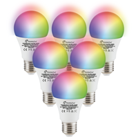 Homeylux Satz von 6 E27 SMART LED Lampen RGBWW Wifi 10 Watt 806lm Dimmbar
