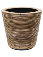 BloempotÂ Drypot Rattan Stripe 45 cm grijs