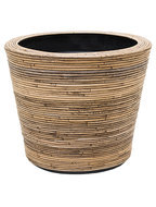 BloempotÂ Drypot Rattan Stripe 53 cm grijs