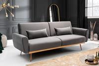riess-ambiente Schlafsofa BELLEZZA 210cm grau / roségold, 1 Teile, Wohnzimmer · Samt · Metall · 3-Sitzer · Couch inkl. Kissen · Retro
