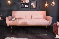 riess-ambiente Schlafsofa BELLEZZA 210cm altrosa / roségold, 1 Teile, Wohnzimmer · Stoff · Metall · 3-Sitzer · Couch inkl. Kissen · Retro