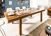 Eettafel Lagos 160-240cm insteekbladen Massief Sheesham Hout - 35299