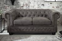 riess-ambiente Sofa »CHESTERFIELD 150cm vintage grau taupe«, 1 Teile, Couch · 2-Sitzer · im Chesterfield-Design · mit Federkern