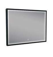 Mueller Square LED spiegel 80x60cm mat zwart met spiegelverwarming
