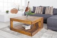 Salontafel Giant Honey 80x80cm Massief Sheesham Hout - 36333