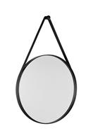 Sapho Orbiter ronde spiegel met riem mat zwart 50cm