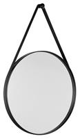Sapho Orbiter ronde spiegel met riem mat zwart 70cm