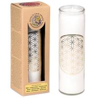 Spiru Geurkaars Stearine Flower of Life - Wit (100 Branduren)