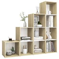 vidaXL Kleiderschrank 4-tlg TV-Schrank-Set Weiß Sonoma-Eiche Spanplatte