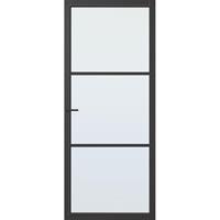 CanDo Capital binnendeur Dover zwart mat glas opdek links 88x211,5 cm