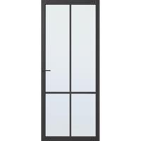 CanDo Capital binnendeur Topeka zwart blank glas opdek links 83x231,5 cm