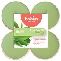 Bolsius True Scents maxilichten clear cup 8u Green Tea