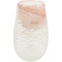 Plantenwinkel.nl High Vase Ivy Vulcan Pearl Pink transparante roze hoge glazen vaas 14x24 cm