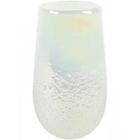 Plantenwinkel.nl High Vase Ivy Vulcan Pearl White transparante hoge glazen vaas 18x30 cm