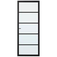 CanDo Industrial binnendeur Stratford zwart mat glas stomp 78x201,5 cm